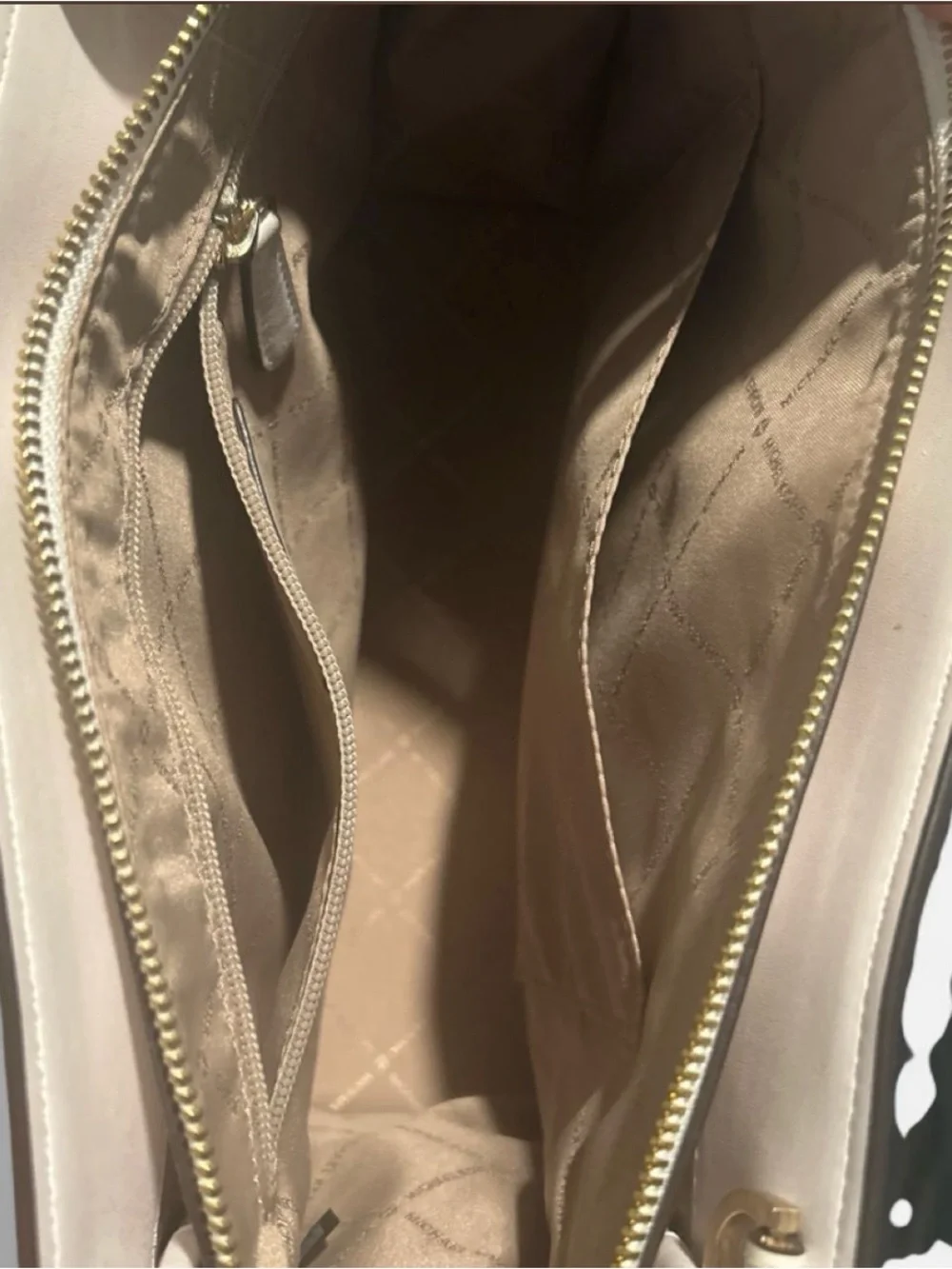 Michael Kors Camel Saffiano Leather Tote with Gold Logo Charm